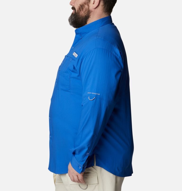 Men's Columbia PFG Tamiami II Long Sleeve Shirts Blue | Plus Size CA-R5C4A